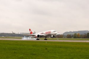 Přílet A350-900 společnosti Swiss International Air Lines. Foto: Flughfen Zürich