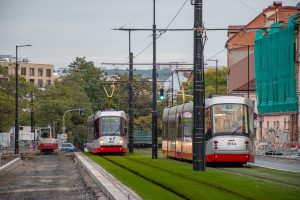 Obnovení tramvajového provozu na rekonstruované ulici U Výstaviště. Foto: Ropid