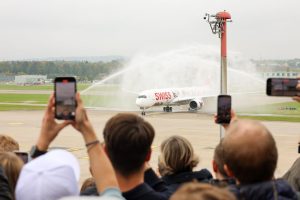 Přílet A350-900 společnosti Swiss International Air Lines. Foto: Flughfen Zürich