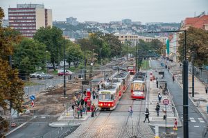Obnovení tramvajového provozu na rekonstruované ulici U Výstaviště. Foto: Ropid