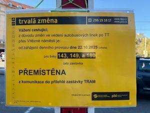 Autobusová zastávka na Vítězném náměstí. Foto: Praha 6