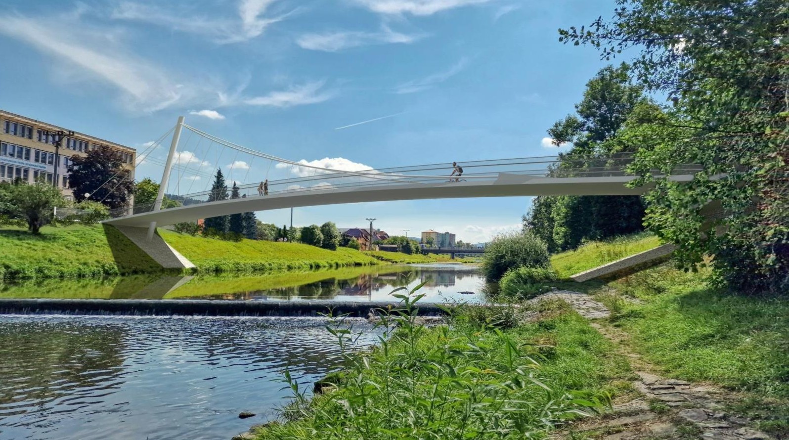 Nová lávka přes Bečvu. Zdroj: město Vsetín
