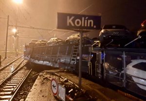 Vykolejení nákladního vlaku v Kolíně. Foto: Správa železnic