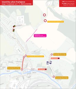 Rekonstrukce Fryčajovy ulice v Brně. Zdroj: MMB