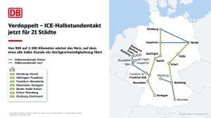 Půlhodinový takt na vysokorychlostních tratích v Německu. Foto: DB