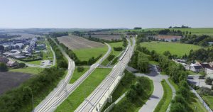 Vizualizace nové trati Brno - Přerov u Holubic. Pramen: SŽ