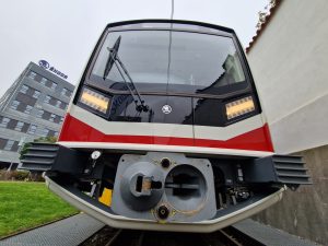 První souprava metra Škoda pro provoz v bulharském hlavním městě Sofii. Foto: Zdopravy.cz, Jan Nevyhoštěný