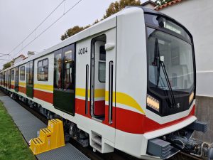 První souprava metra Škoda pro provoz v bulharském hlavním městě Sofii. Foto: Zdopravy.cz, Jan Nevyhoštěný