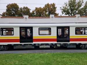 První souprava metra Škoda pro provoz v bulharském hlavním městě Sofii. Foto: Zdopravy.cz, Jan Nevyhoštěný