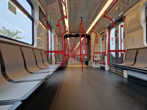 První souprava metra Škoda pro provoz v bulharském hlavním městě Sofii. Foto: Zdopravy.cz, Jan Nevyhoštěný