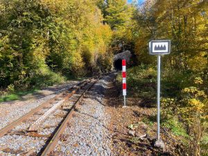 První ozubnicový úsek začíná hned za stanicí Tanvald za mostem přes Desnou. Foto: Jan Sůra / Zdopravy.cz