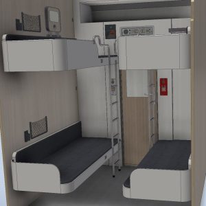 Vizualizace nového lehátkového vozu pro ZSSK. Foto: ZSSK