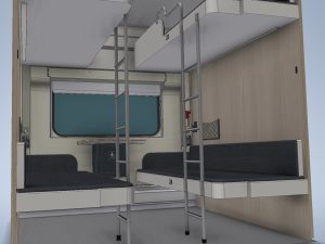 Vizualizace nového lehátkového vozu pro ZSSK. Foto: ZSSK