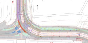 Situační výkres stavby tramvajové trati Malovanka - Strahov včetně cyklo řešení ve Vaníčkově ulici. Zdroj: DPP