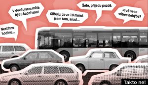 Komiks upozorňuje na hrozbu dopravního kolapsu kvůli omezení na trati z Prahy do Benešova. Zdroj: Ropid