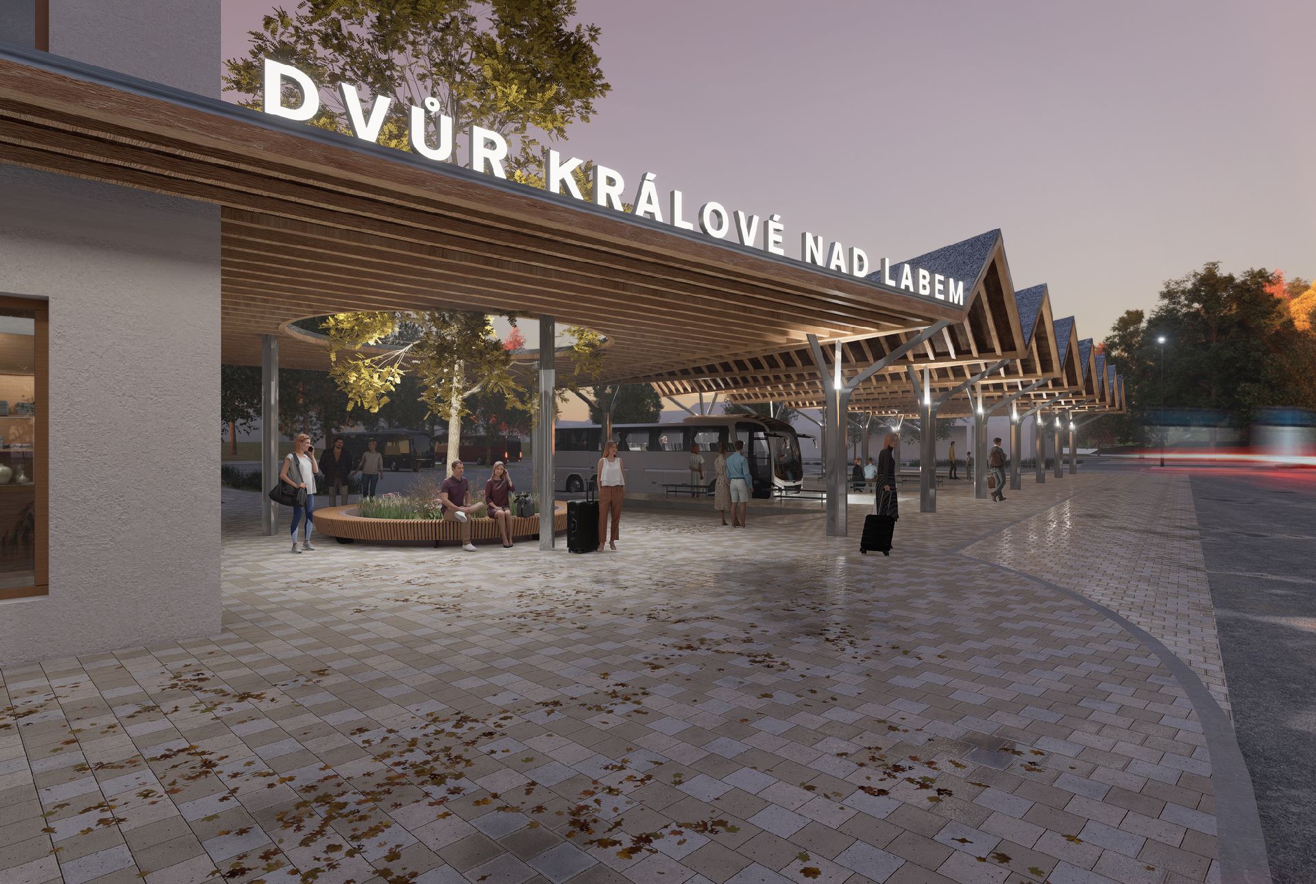 Vizualizace terminálu ve Dvoře Králové nad Labem. Foto: M2AU