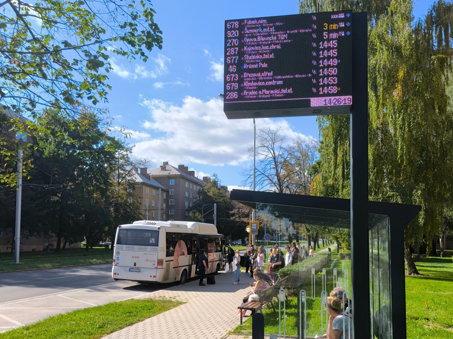Nový informační panel v Moravskoslezském kraji. Zdroj: KODIS