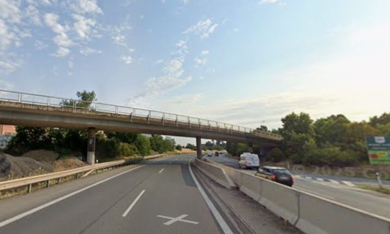 Most přes D4 v Jílovišti. Foto: Google Street View