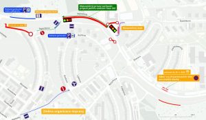 Omezení kvůli stavbě tramvajové trati na sídliště Kamechy. Foto: Kopemezabrno.cz