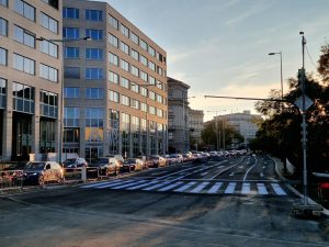 Travba tramvajového trianglu nad Národním muzeem (7. 11. 2025). Foto: Zdopravy.cz, Jan Nevyhoštěný