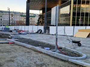 Travba tramvajového trianglu nad Národním muzeem (7. 11. 2025). Foto: Zdopravy.cz, Jan Nevyhoštěný