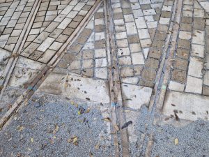 Travba tramvajového trianglu nad Národním muzeem (7. 11. 2025). Foto: Zdopravy.cz, Jan Nevyhoštěný