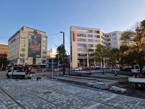 Travba tramvajového trianglu nad Národním muzeem (7. 11. 2025). Foto: Zdopravy.cz, Jan Nevyhoštěný