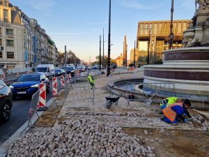 Travba tramvajového propojení Václavského náměstí kolem Národního muzea (7. 11. 2025). Foto: Zdopravy.cz, Jan Nevyhoštěný