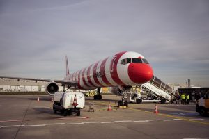 Poslední let Boeingu 757 v barvách Condoru. Foto: Flughafen Frankfurt