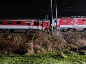 Srážka vlaků na Slovensku. Zdroj: Facebook.com - Kristián Amena