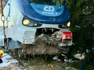 Vykolejení vlaku ČD v Německu.
Foto: Daniel Unger / THW Reichenbach