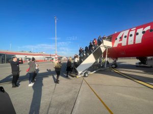 Airbus A320 v livreji Air 001 na letišti v Českých Budějovicích. Autor: Zdopravy.cz/Jan Šindelář