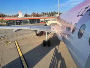 Airbus A320 v livreji Air 001 na letišti v Českých Budějovicích. Autor: Zdopravy.cz/Jan Šindelář