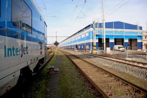 Stavba nové servisní haly ČD v Chebu (listopad 2025). Pramen: České dráhy