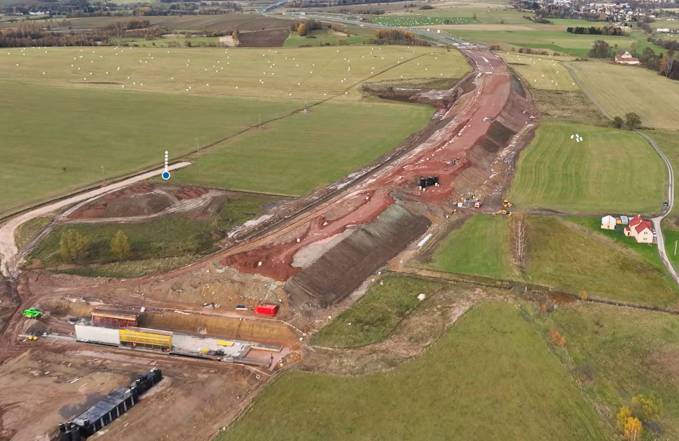 Stavba D11 u hranic s Polskem, stav 10/2025. Foto: ŘSD