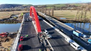 Zatěžovací zkouška na novém mostu D55 u Napajedel. Foto: ŘSD