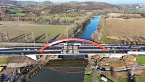 Zatěžovací zkouška na novém mostu D55 u Napajedel. Foto: ŘSD