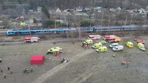 Srážka vlaků ve Zlivi. Autor: Policie ČR