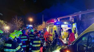 Srážka vlaků na Slovensku. Zdroj: Facebook.com - Hasičský a záchranný zbor