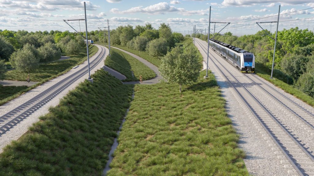 Hlízovská spojka, vizualizace. Pramen: Správa železnic