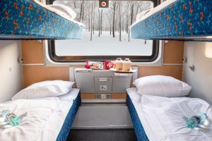 Lehátkový vůz Českých drah pro trasu mezi Prahou a polskou Přemyšlí u ukrajinské hranice. Foto: ČD