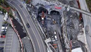 Ražba silničního tunelu v Oslu. Pramen: Metrostav Norge