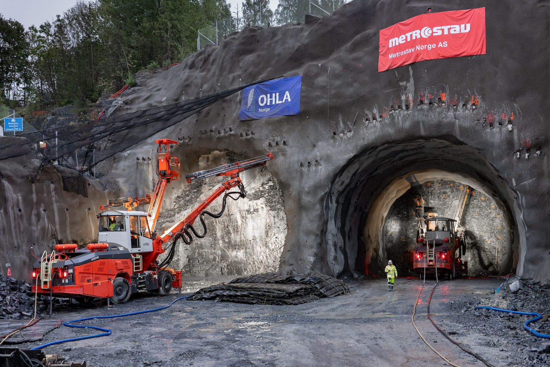 Ražba silničního tunelu v Oslu. Pramen: Metrostav Norge