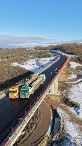 Zatěžovací zkouška na novém mostě u Žiželic. Foto: ŘSD