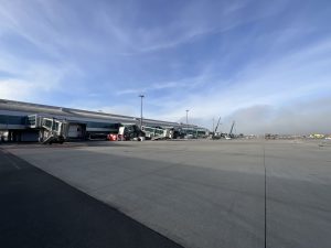 Práce na modernizaci stání u prstu C na Letišti Praha. Pramen: Strabag