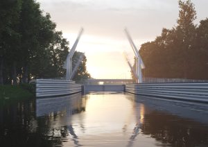 Vizualizace nové lávky přes plavební komoru v Brandýse nad Labem - Staré Boleslavi. Foto: Bridge Structures