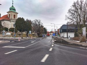 Opravená silnice v centru Benátek nad Jizerou. Foto: Město Benátky nad Jizerou