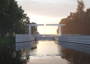 Vizualizace nové lávky přes plavební komoru v Brandýse nad Labem - Staré Boleslavi. Foto: Bridge Structures