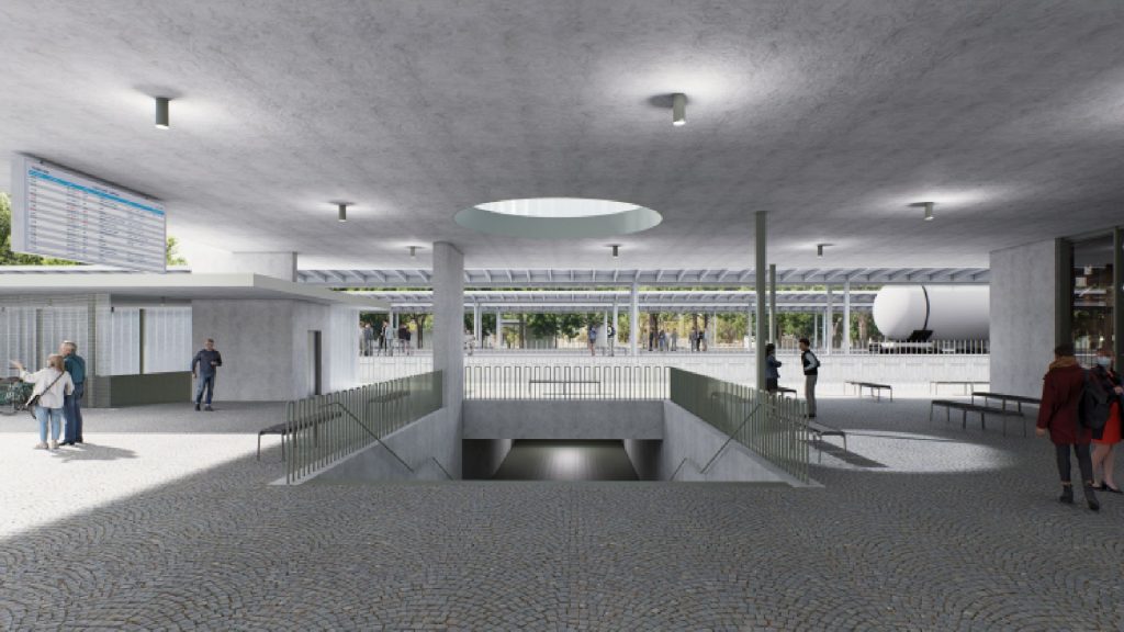 Vizualizace nádražního prostoru v Lysé nad Labem. Foto: Byró architekti