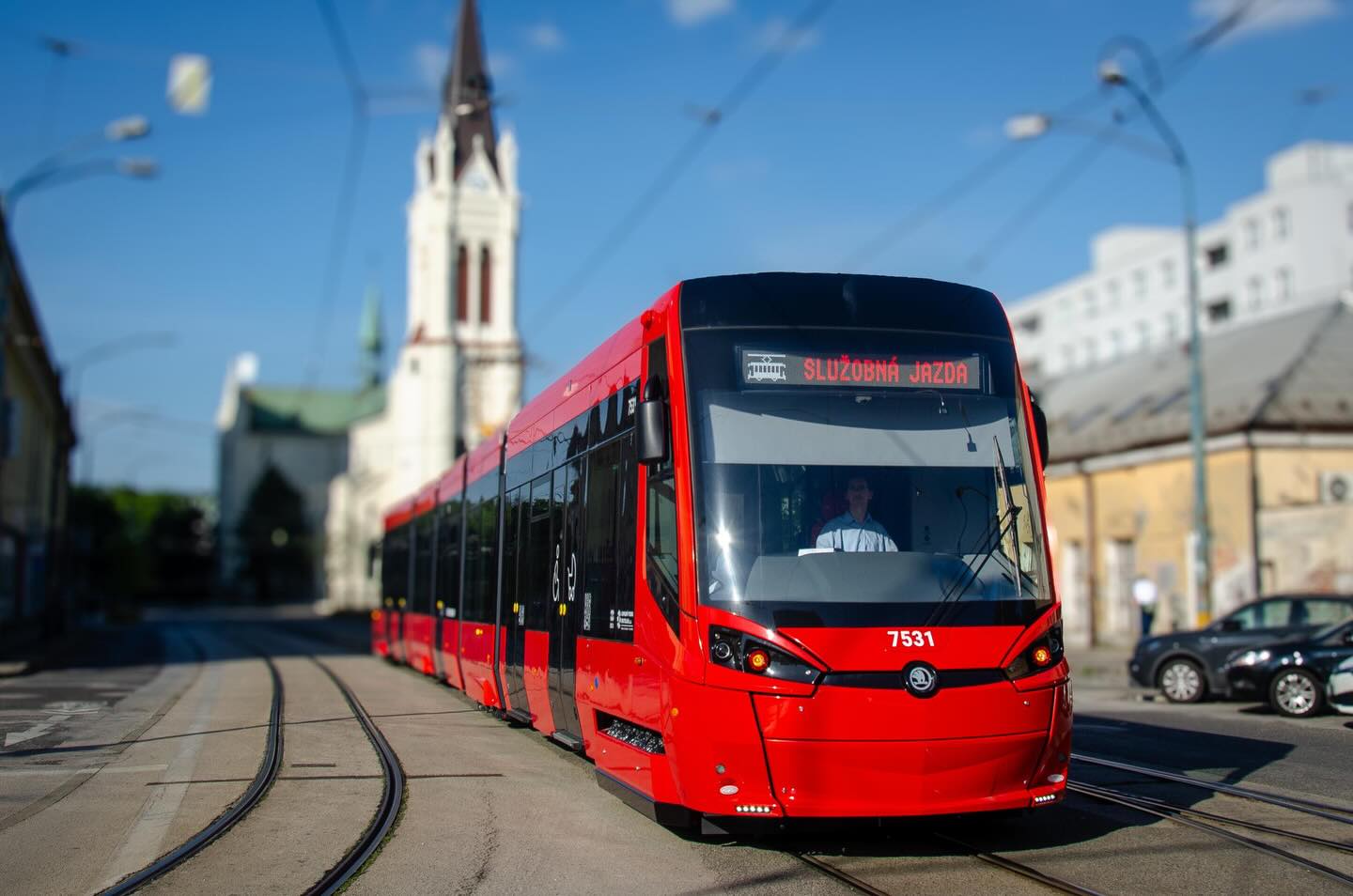 Tramvaj škoda v barvách DPB. Zdroj: Martin Rybanský